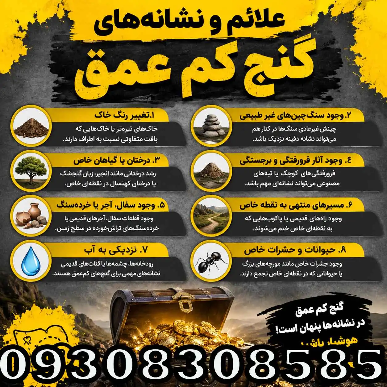 علائم و نشانه های گنج کم عمق؛بررسی علمی نشانهها و واقعیتهای میدانی